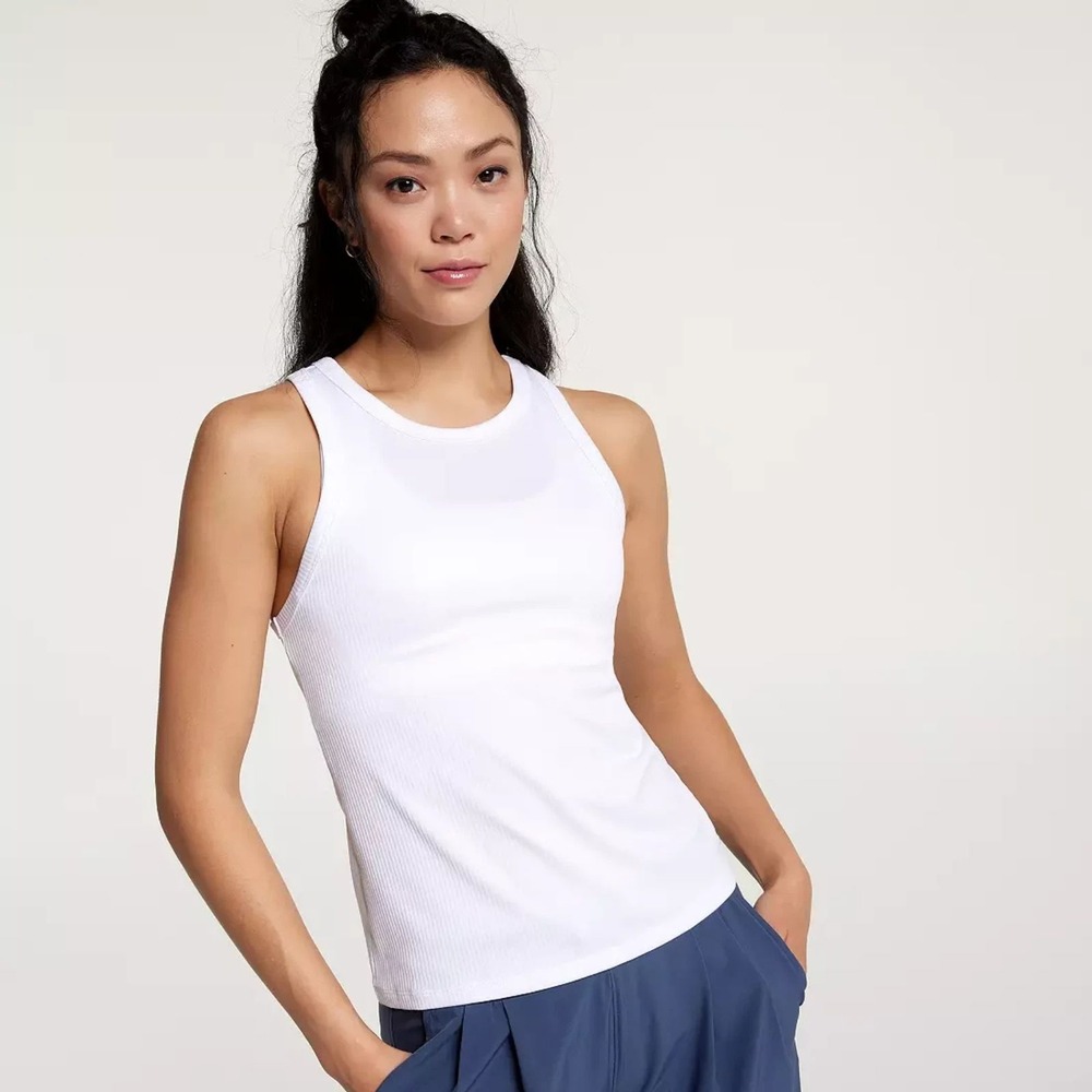 CALIA‎ Women's Ribbed Racerback Tank White Size XXL NWT